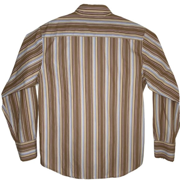 Y2K Guess Western Shirt Retro Stripe Large Cowboy Core Preppy Americana - Picture 2 of 11